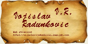 Vojislav Radunković vizit kartica